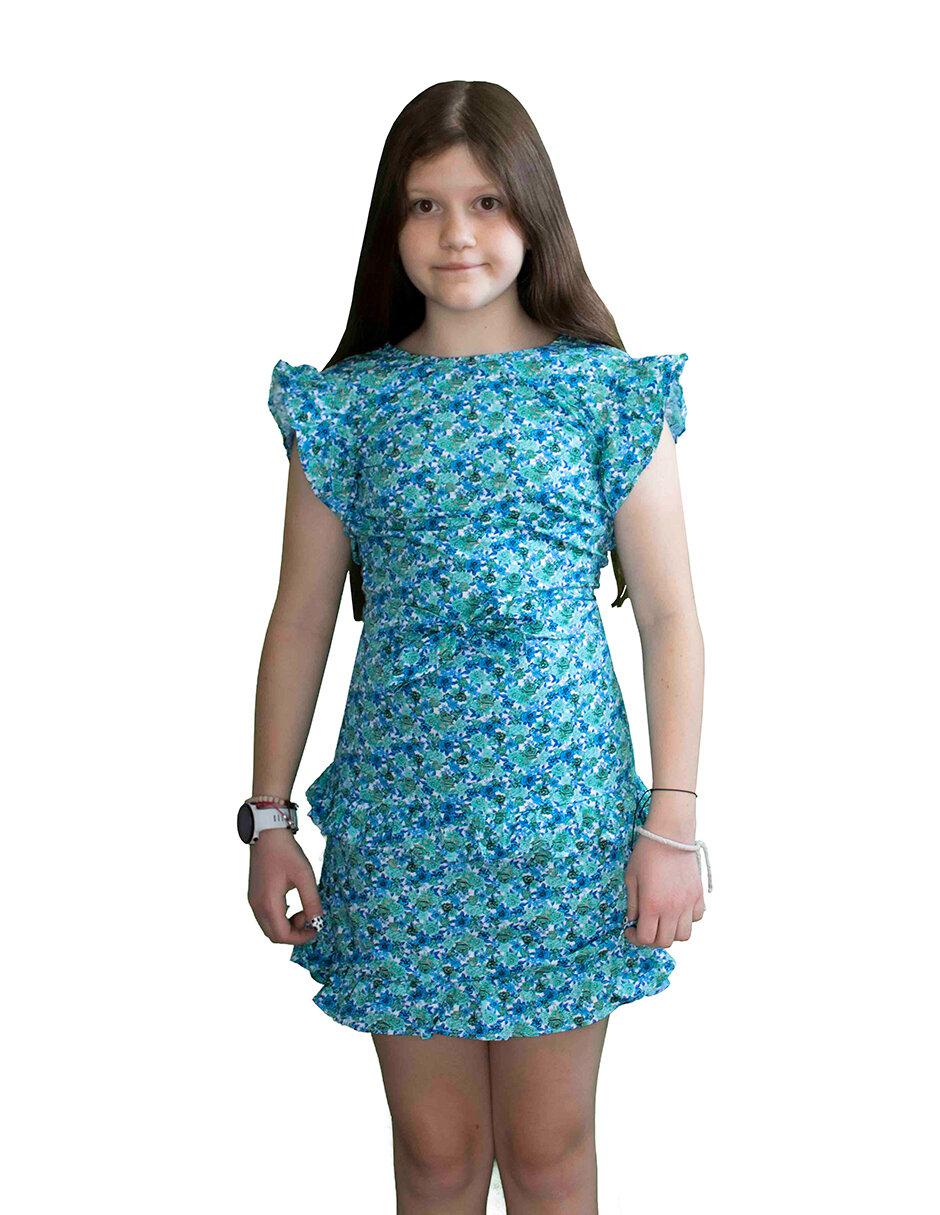Vestido manga volantes para niña