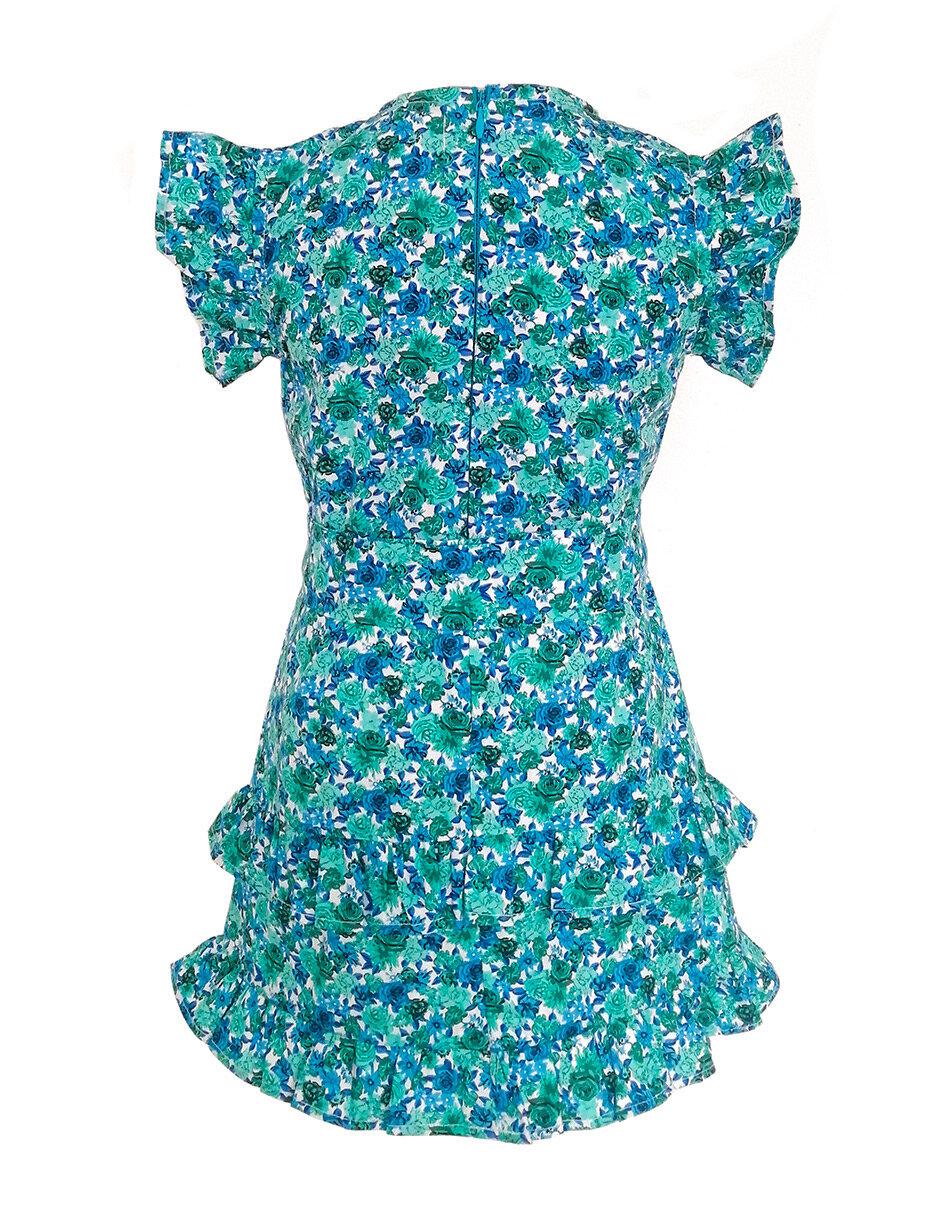 Vestido manga volantes para niña