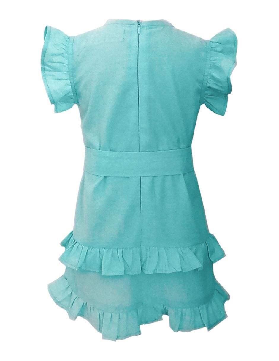 Vestido manga volantes para niña