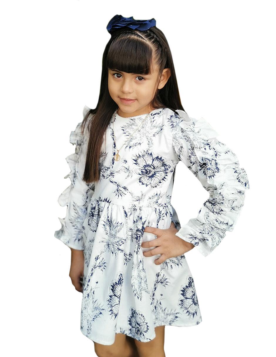 Vestido manga volantes para niña