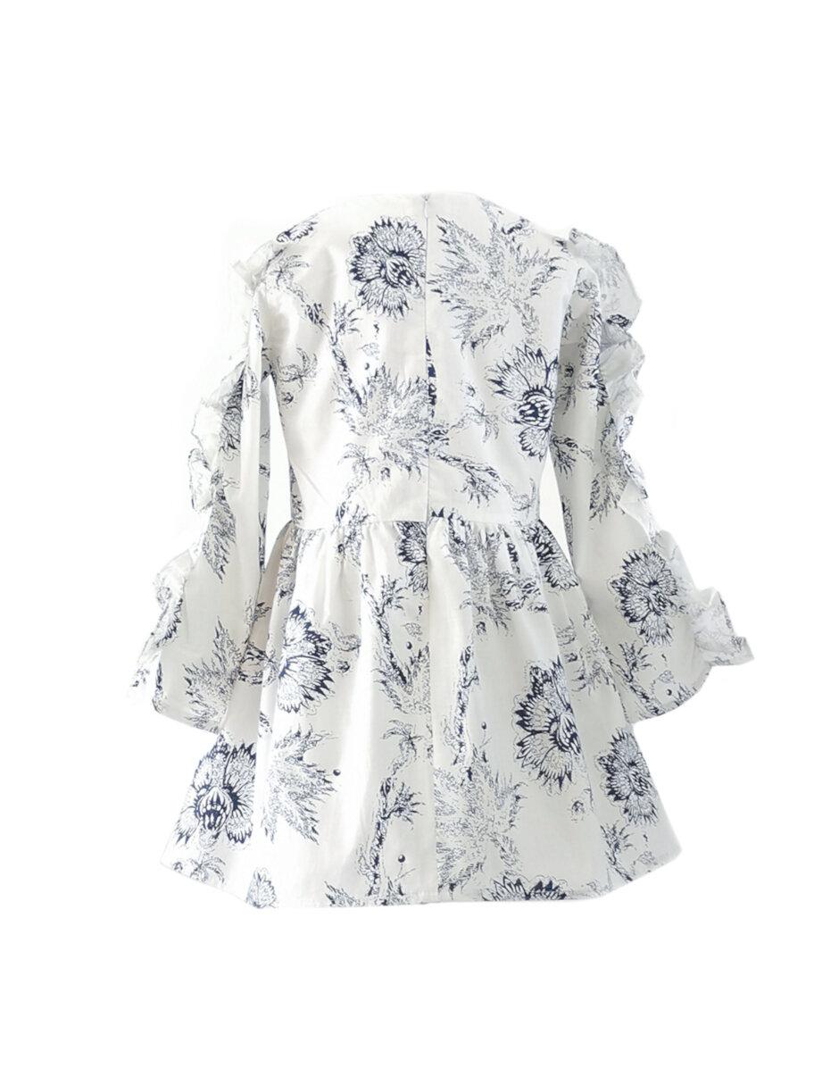 Vestido manga volantes para niña