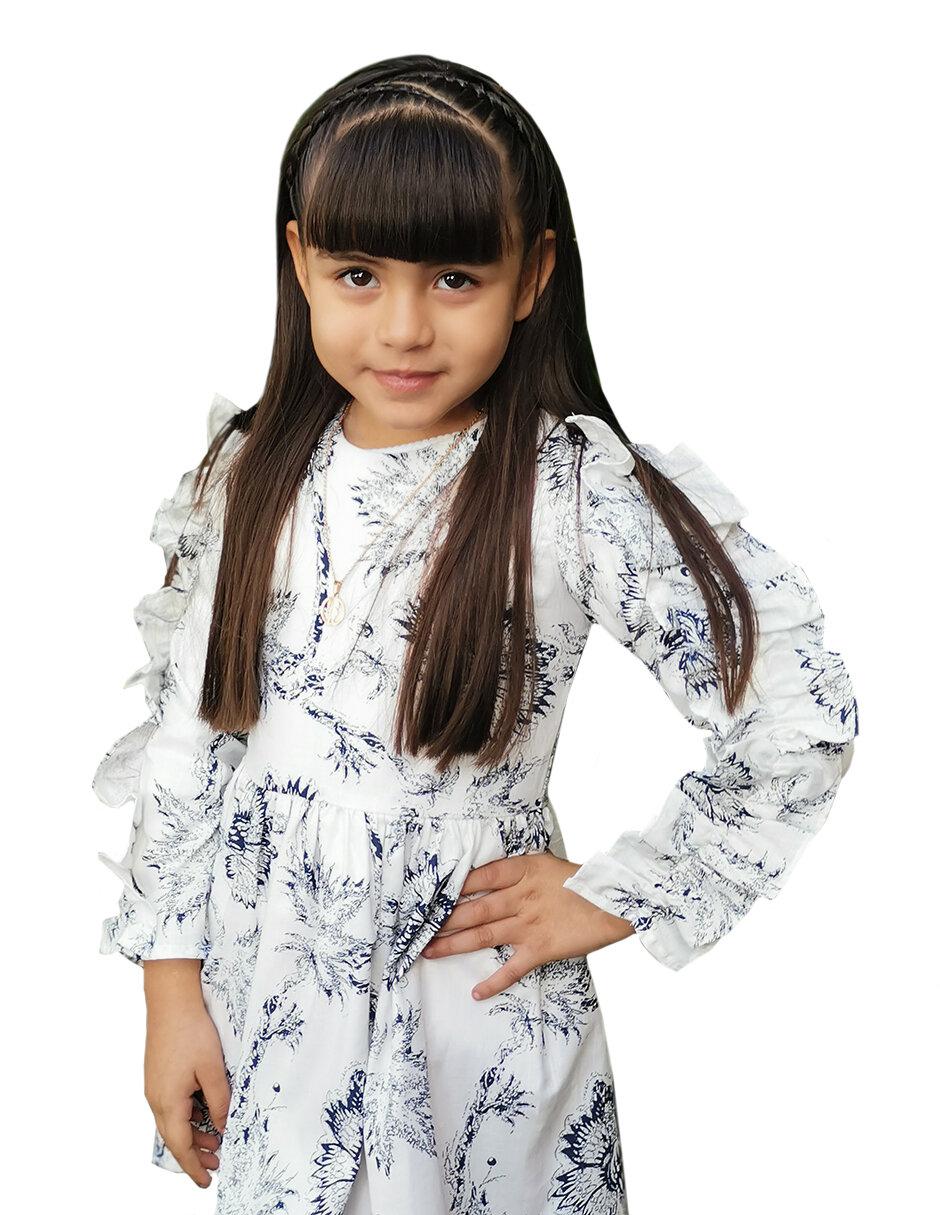 Vestido manga volantes para niña