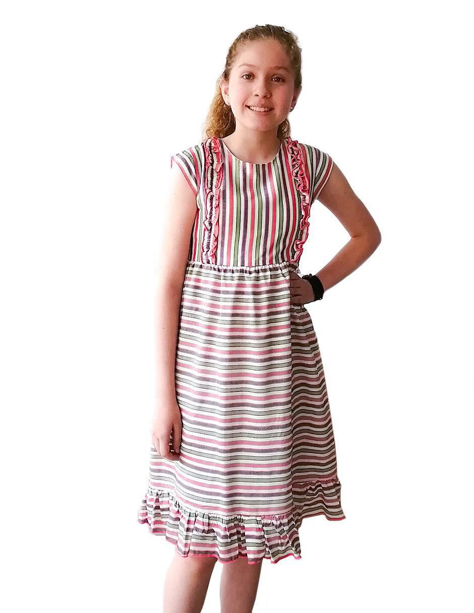 Vestido manga cap para niña Vestido manga cap para niña