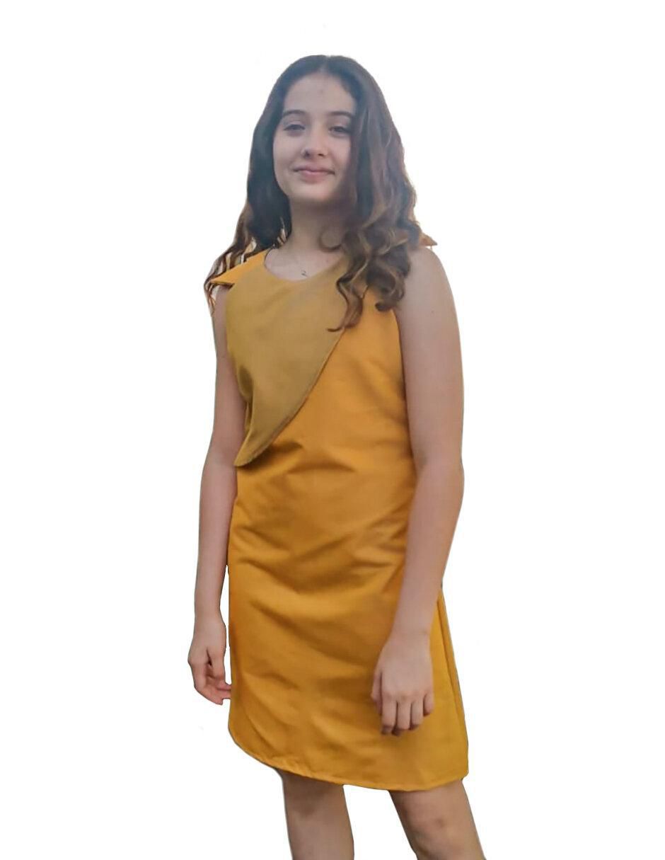 Vestido manga ranglán para niña