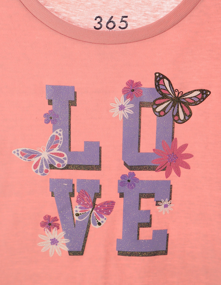 Playera manga corta para niña