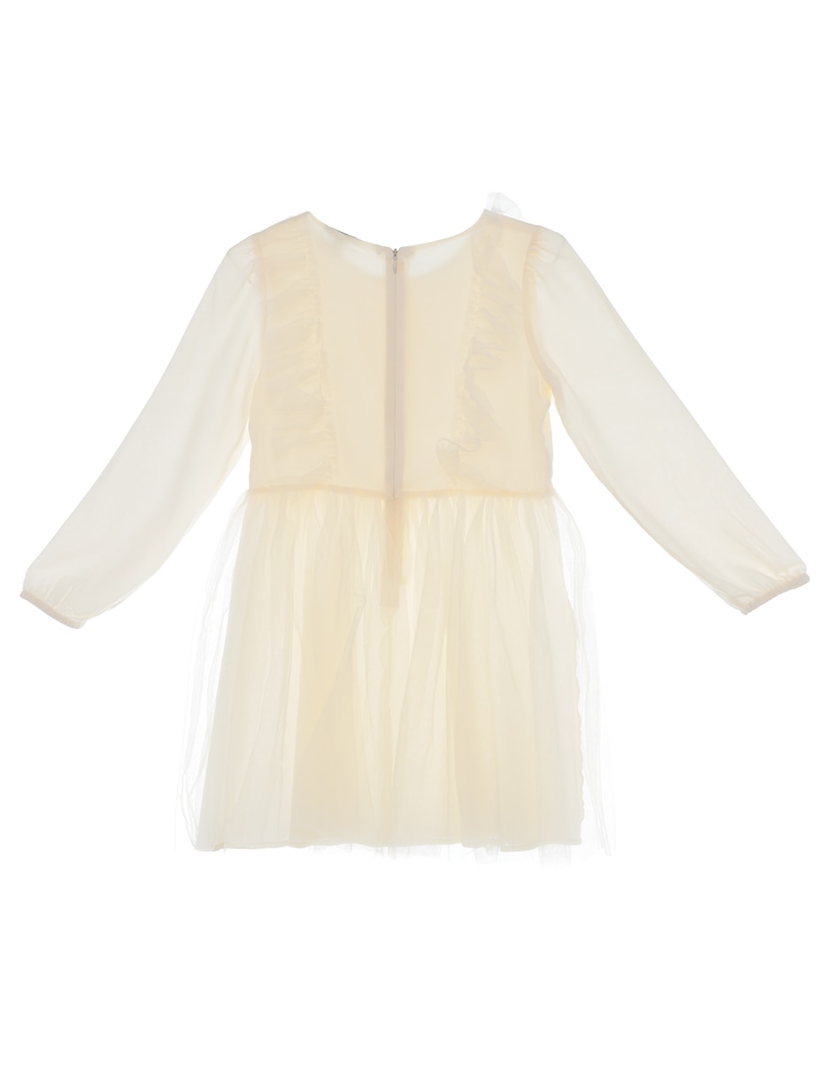Vestido Piquenique manga globo para niña