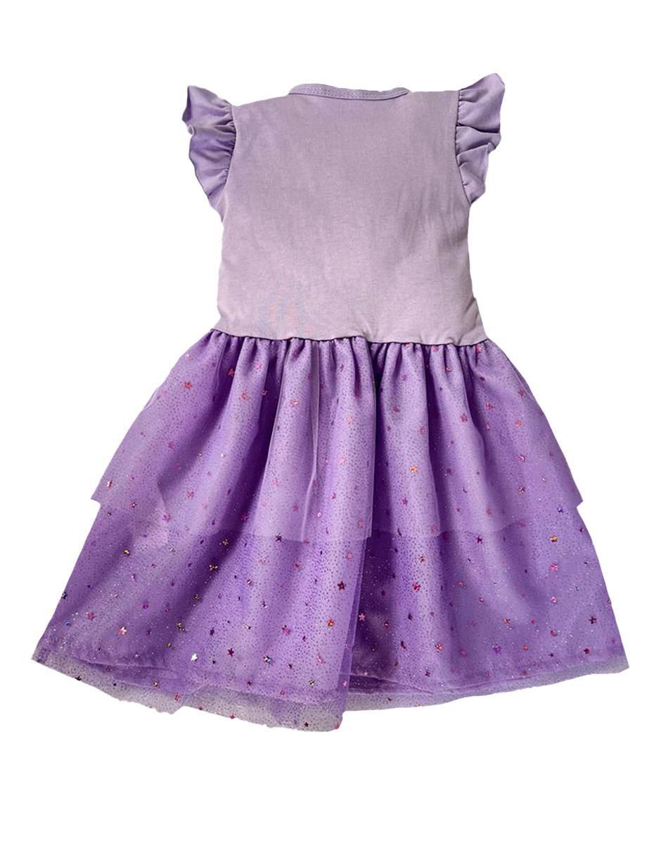 Vestido manga volantes para niña