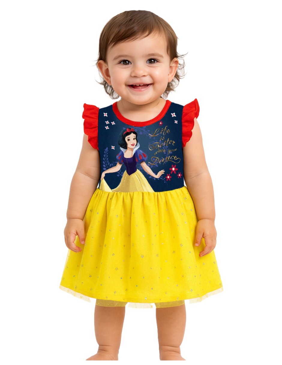 Vestido manga volantes para niña