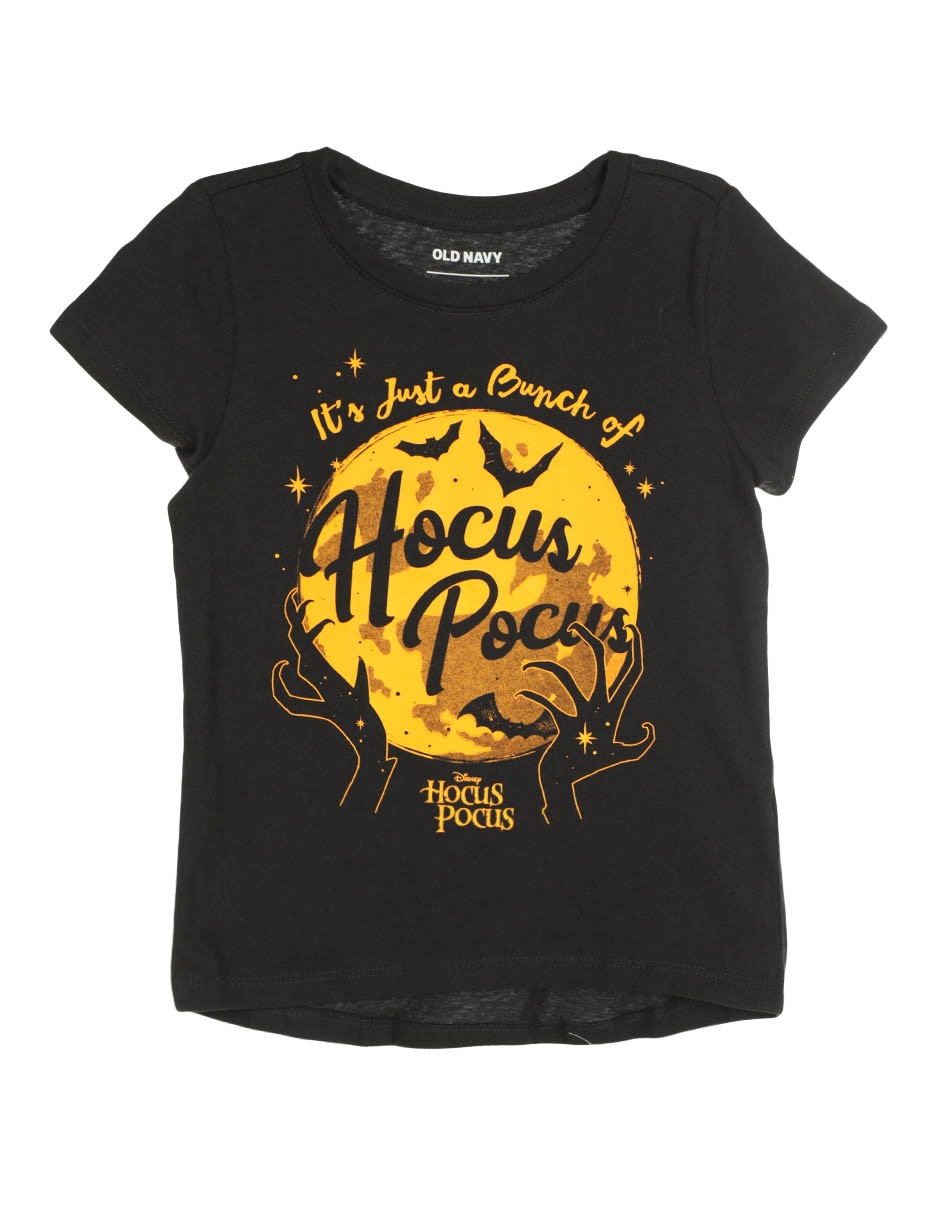 Playera Old Navy Hocus Pocus Disney manga corta para niña