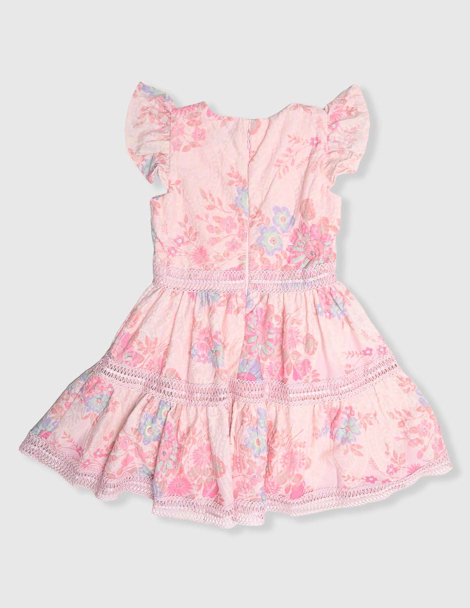 Vestido manga mariposa para niña 2