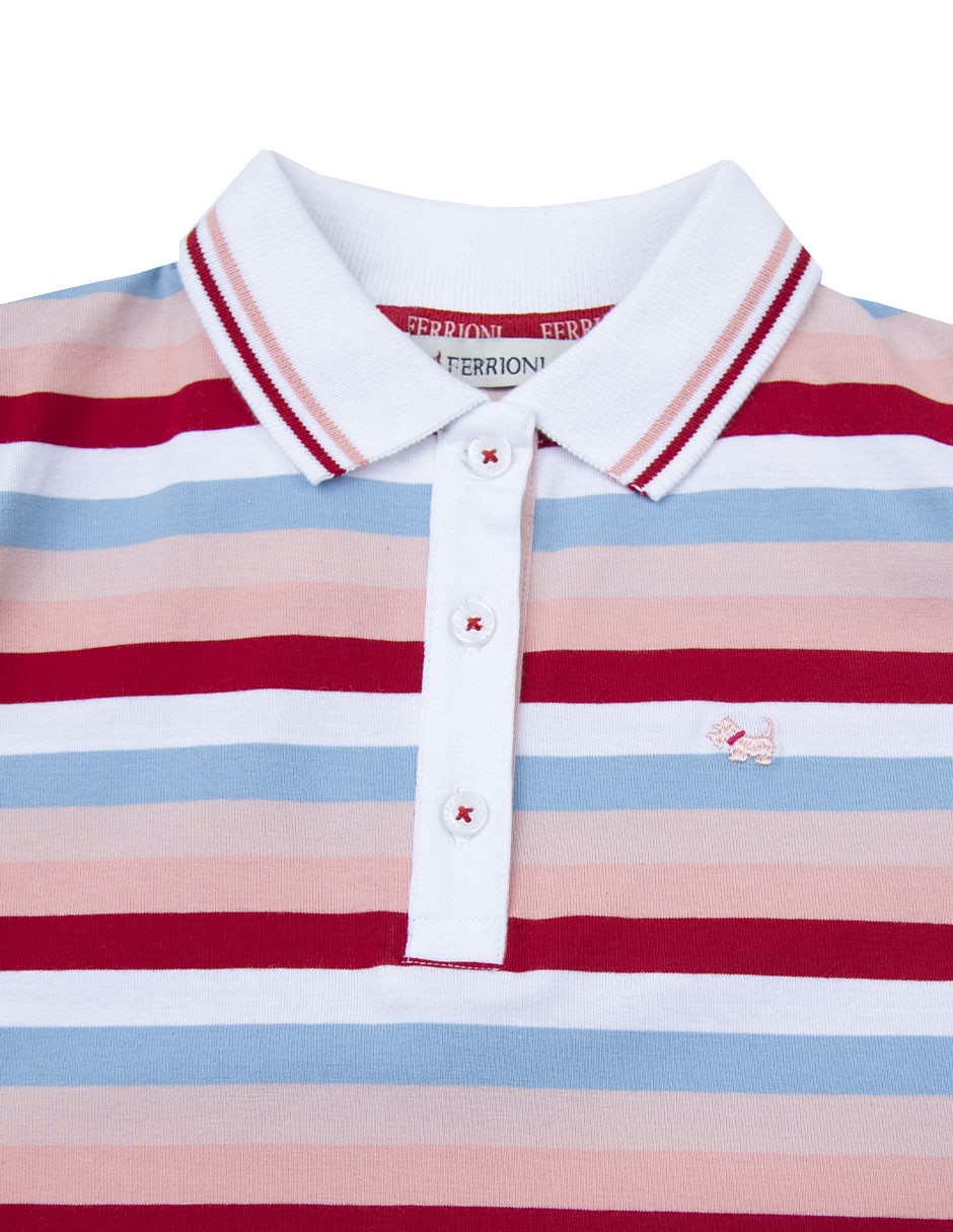 Playera tipo polo Ferrioni de algodón para niña
