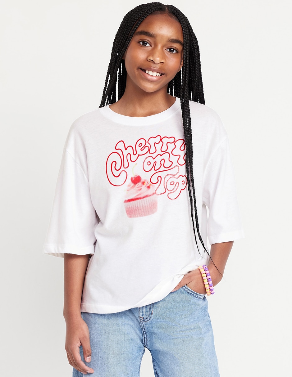 Playera Old Navy manga corta para niña
