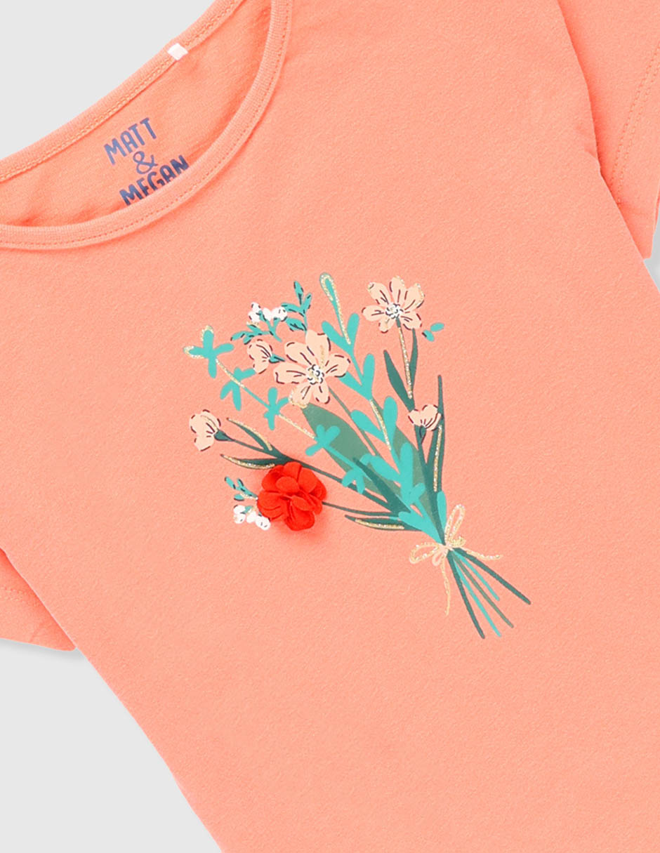 Playera Matt & Megan manga corta para niña