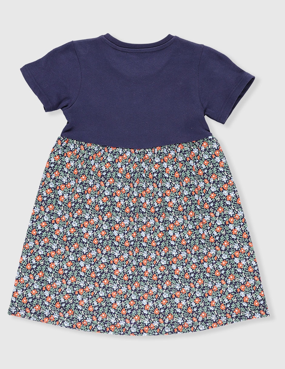 Vestido manga regular para niña