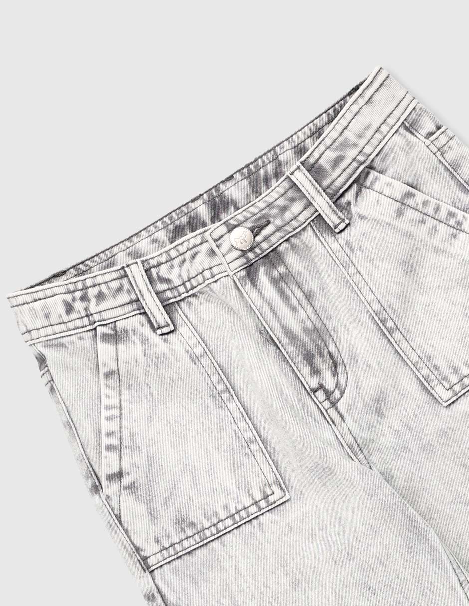 Jeans amplio Piquenique lavado claro para niña