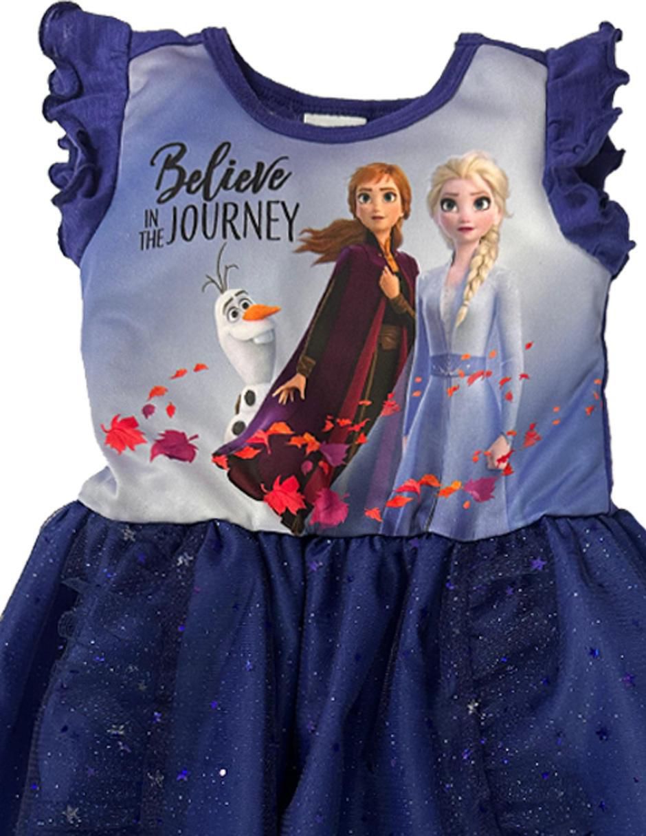 Vestido Frozen manga volantes para niña