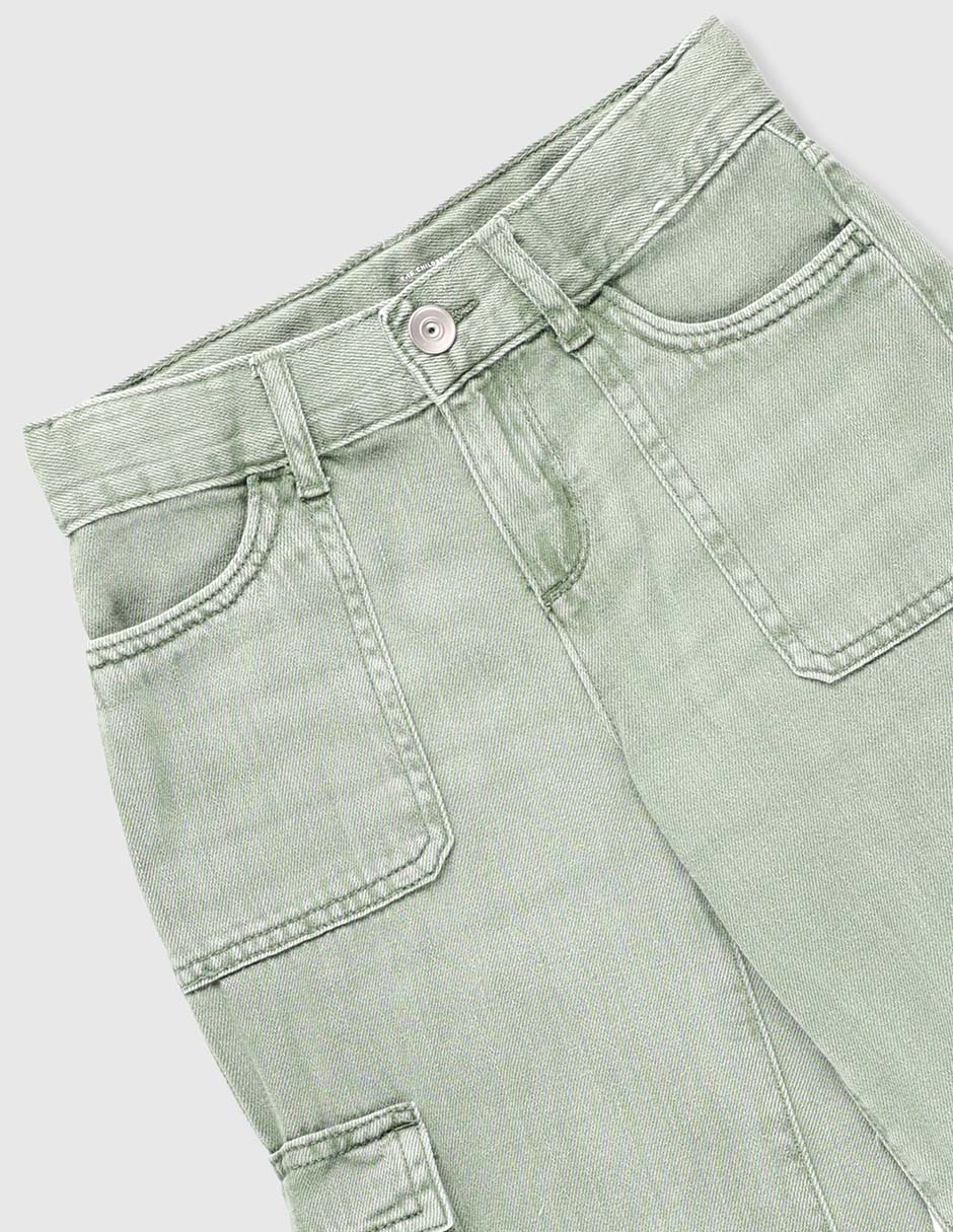 Jeans cargo amplio The Children's Place lavado claro para niña