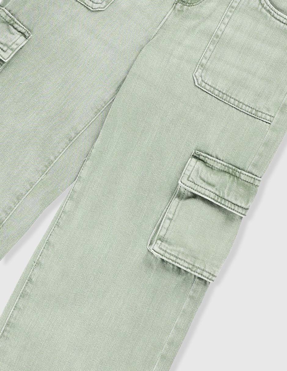Jeans cargo amplio The Children's Place lavado claro para niña