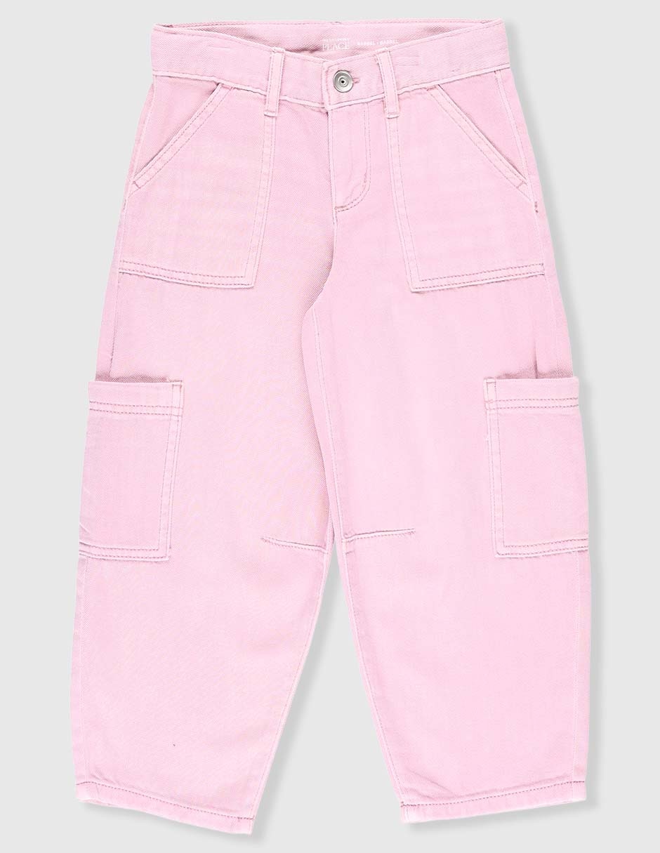 Jeans cargo amplio para niña 1