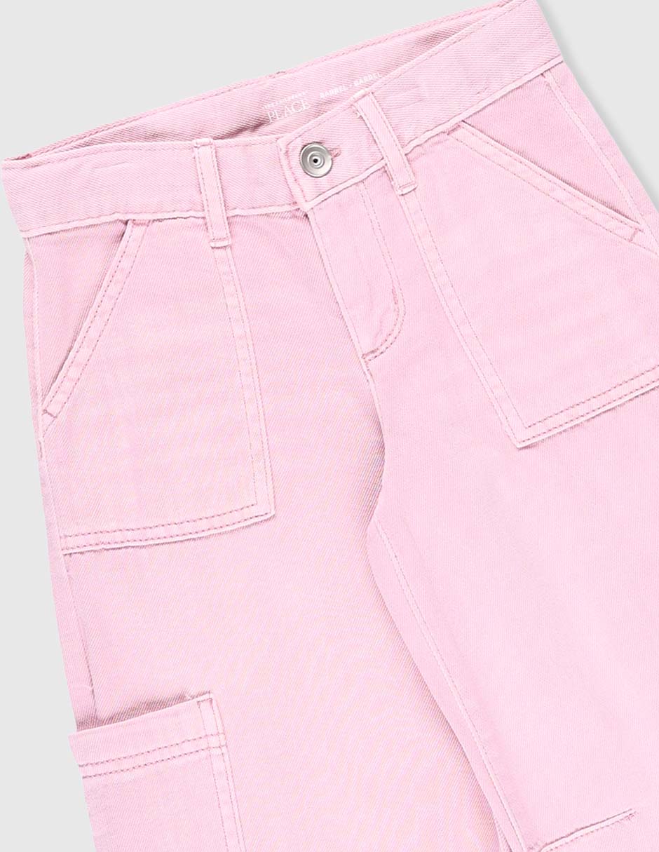 Jeans cargo amplio para niña 6