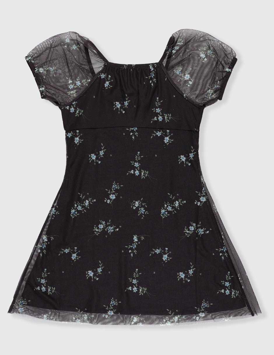 Vestido manga regular para niña