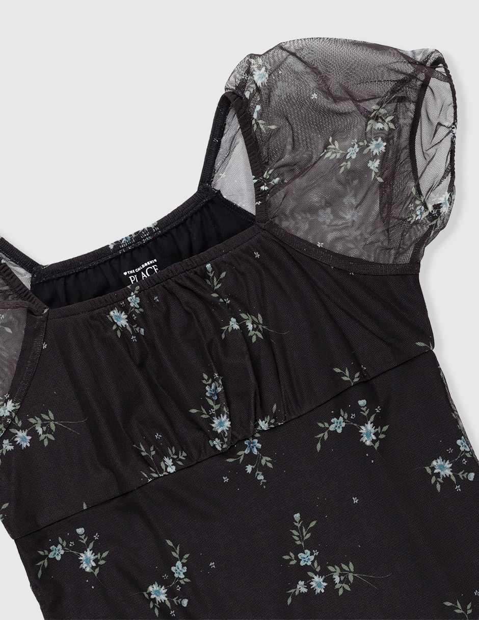 Vestido manga regular para niña