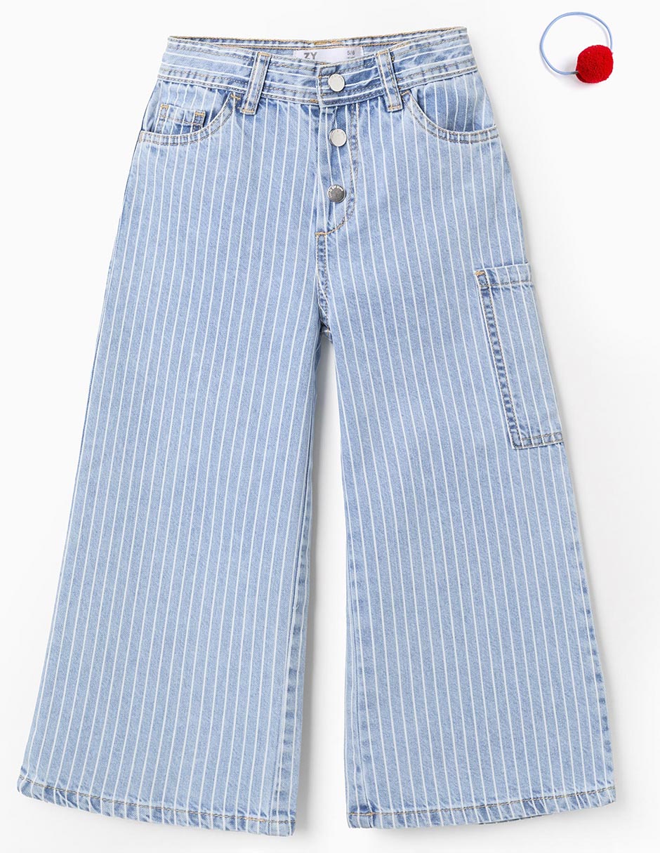 Jeans amplio Zippy lavado claro para niña