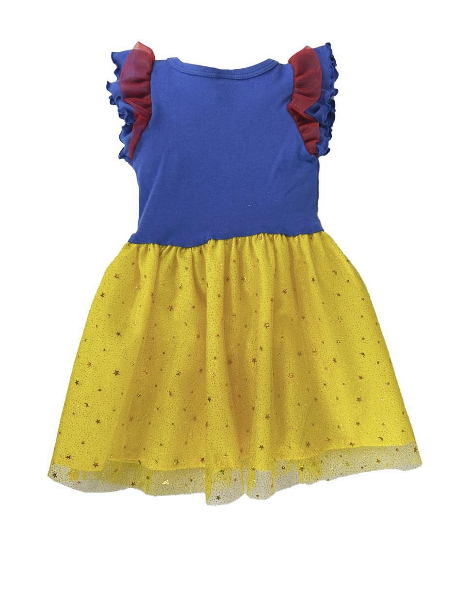 Vestido Blanca Nieves manga volantes para niña