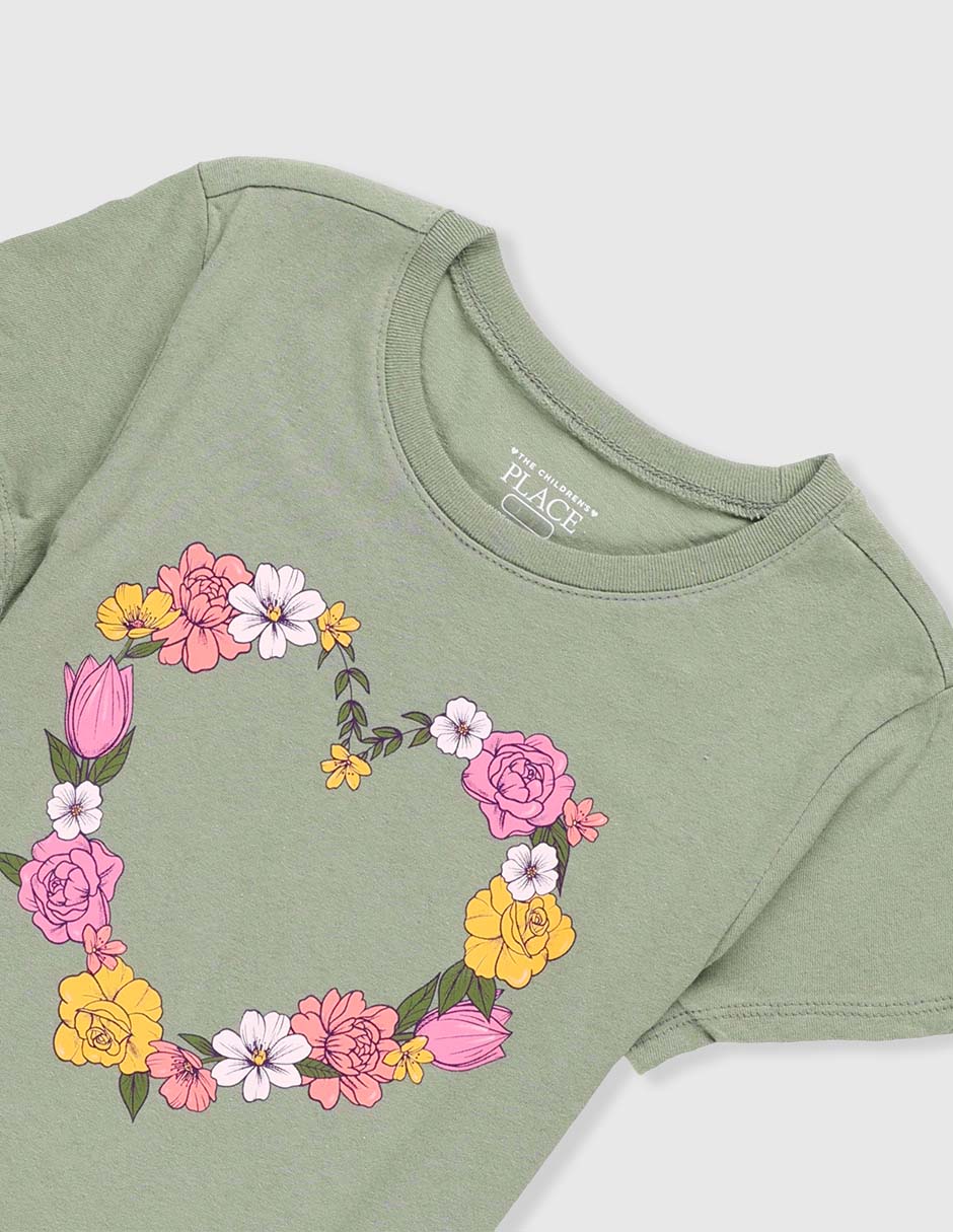 Playera manga corta para niña
