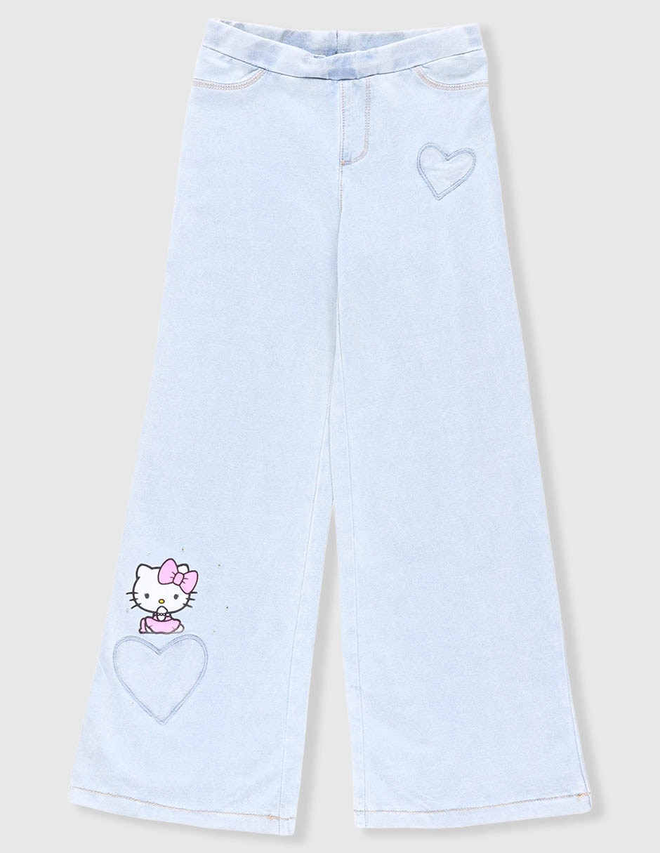 Jeans campana lavado claro para niña 1
