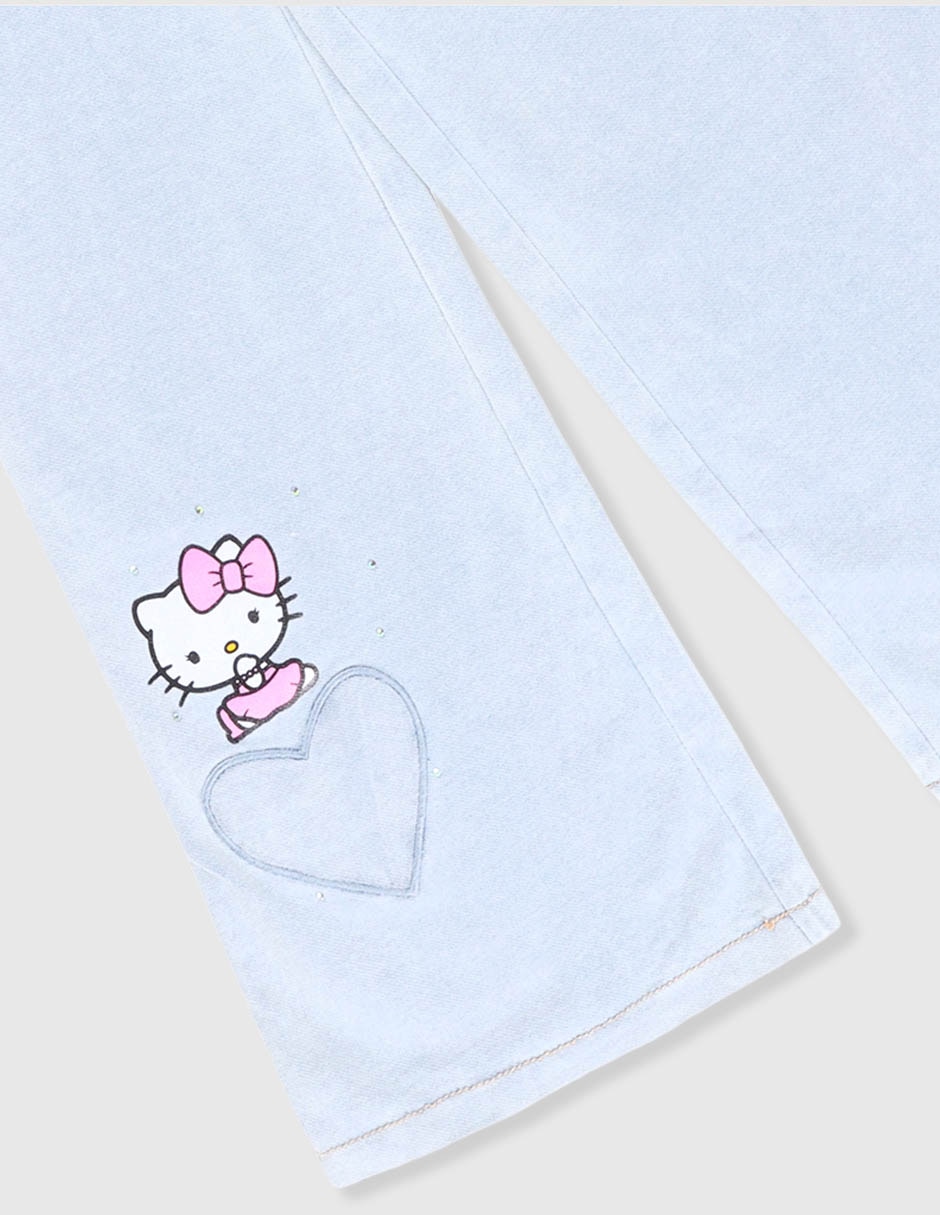 Jeans campana lavado claro para niña 7