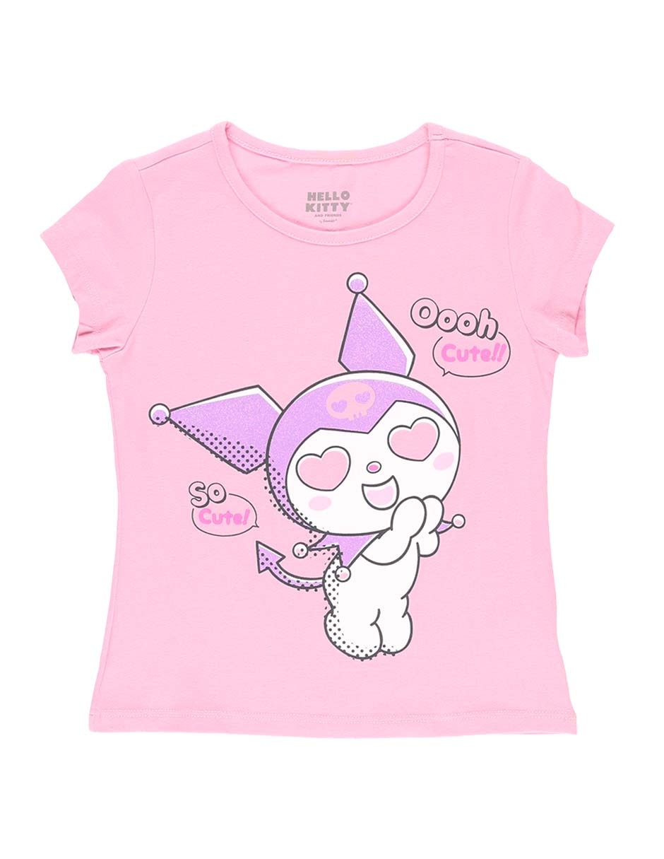 Playera Kuromi manga corta para niña 1