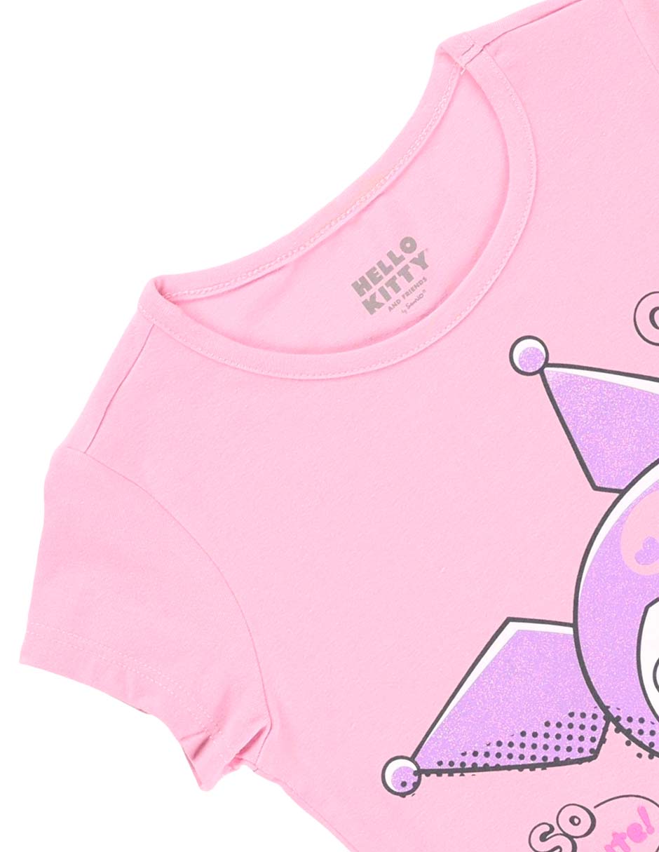 Playera Kuromi manga corta para niña 6