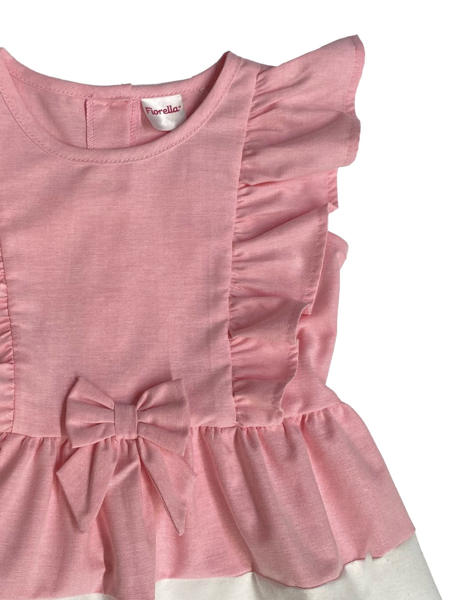 Vestido manga volantes para niña