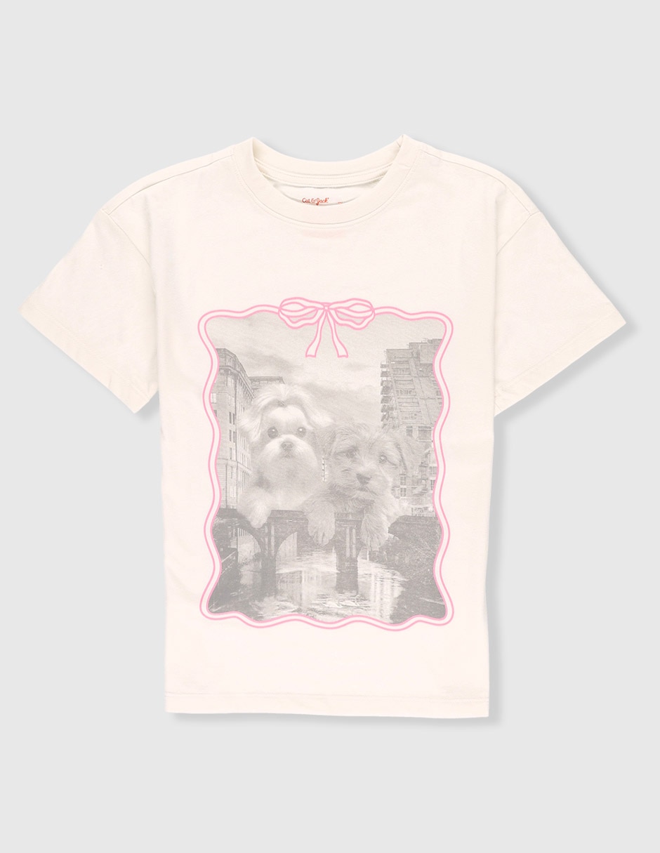 Playera Cat & Jack manga corta para niña