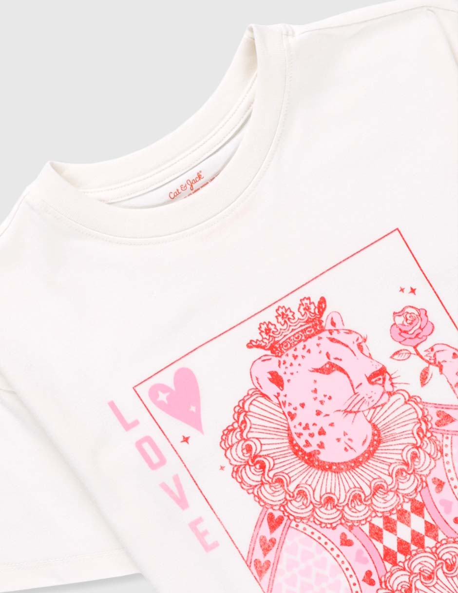 Playera Cat & Jack manga corta para niña