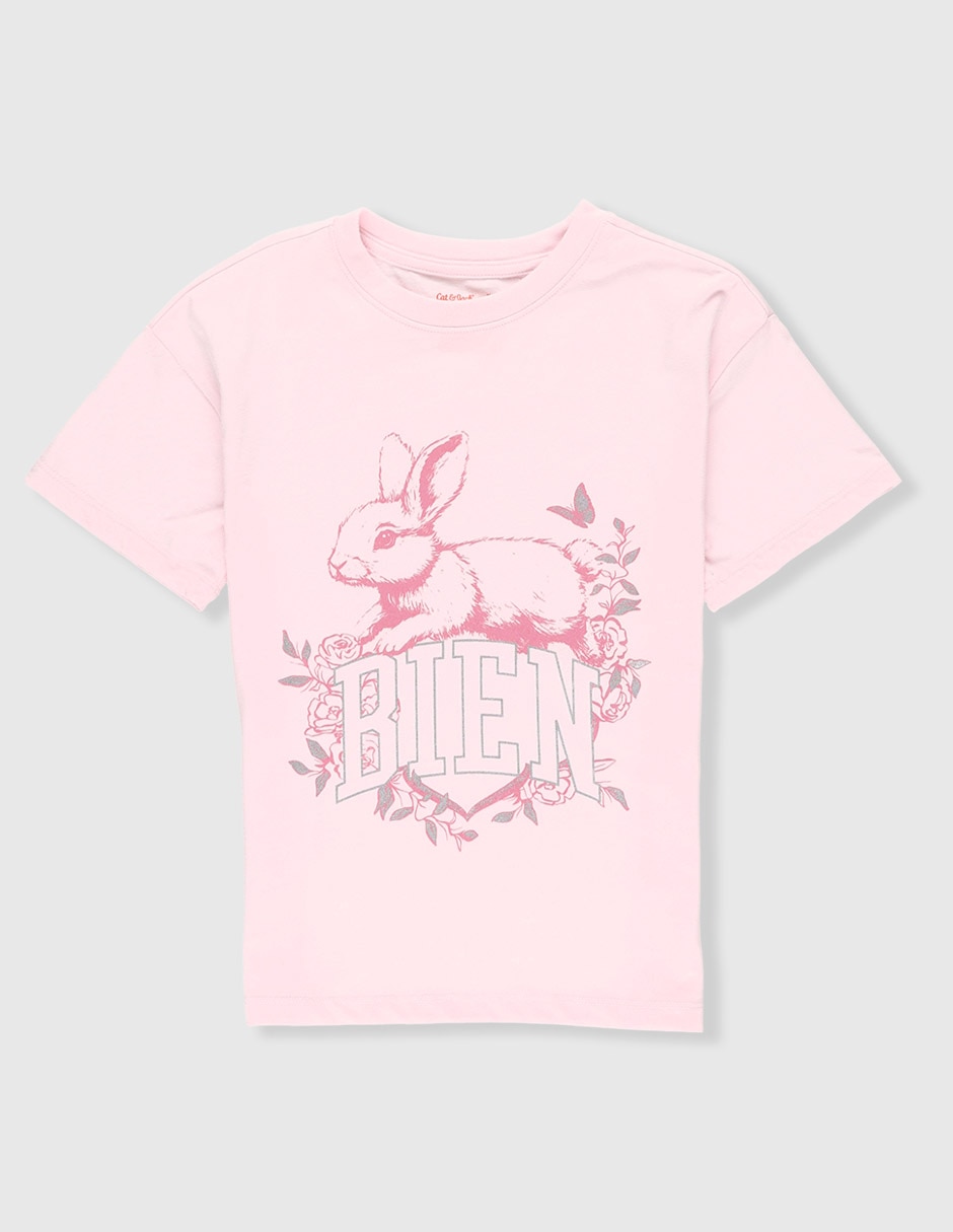 Playera Cat & Jack manga corta para niña