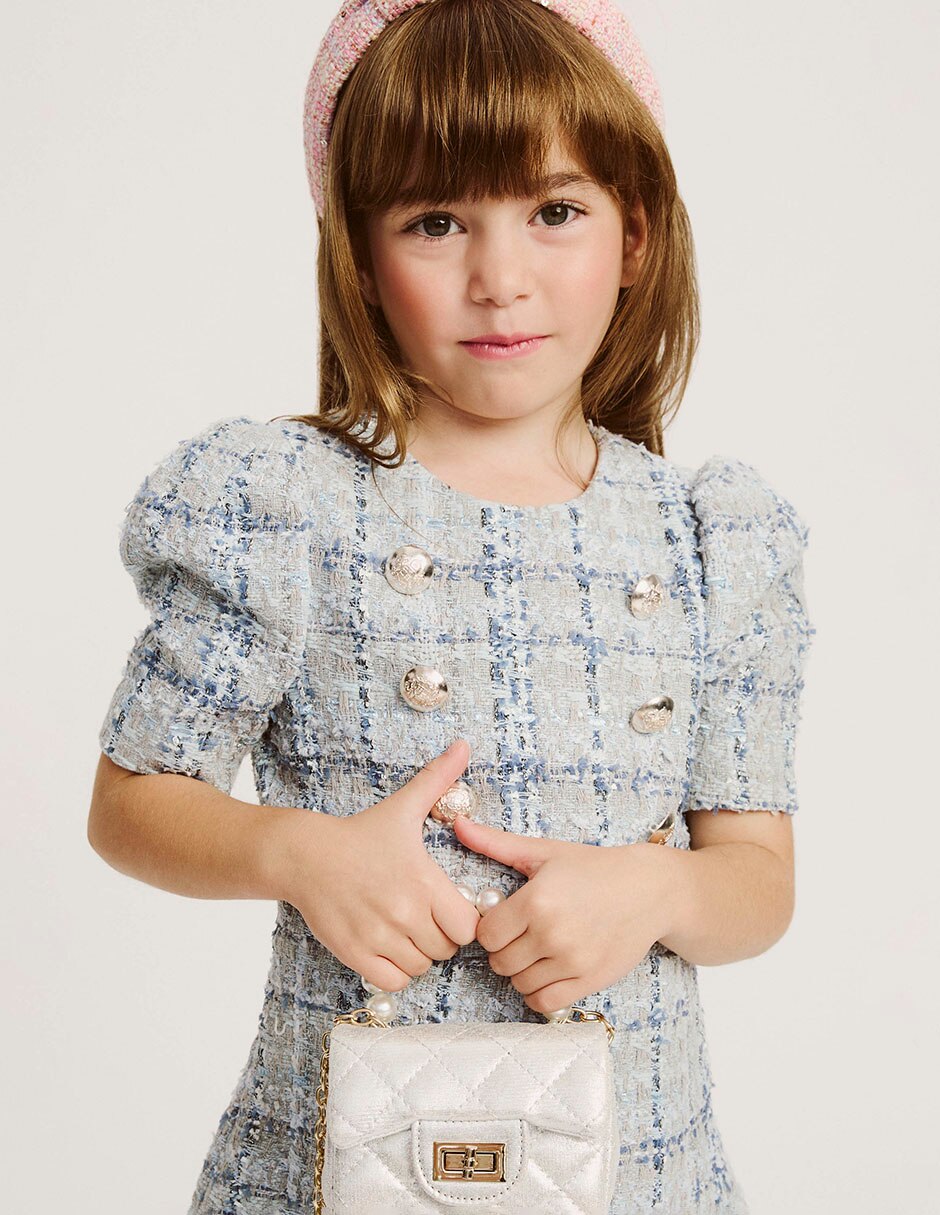 Vestido manga globo para niña