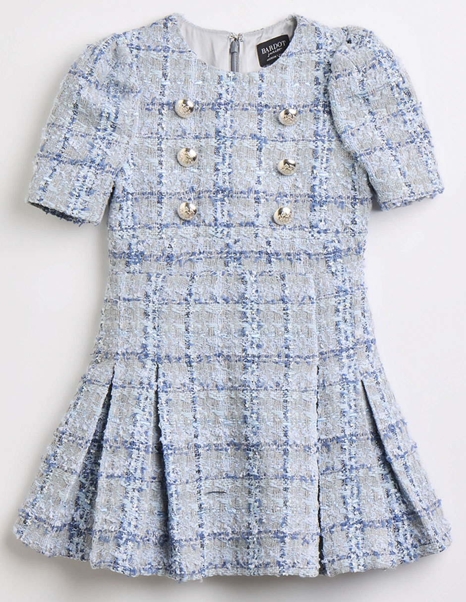Vestido Bardot Junior manga globo para niña