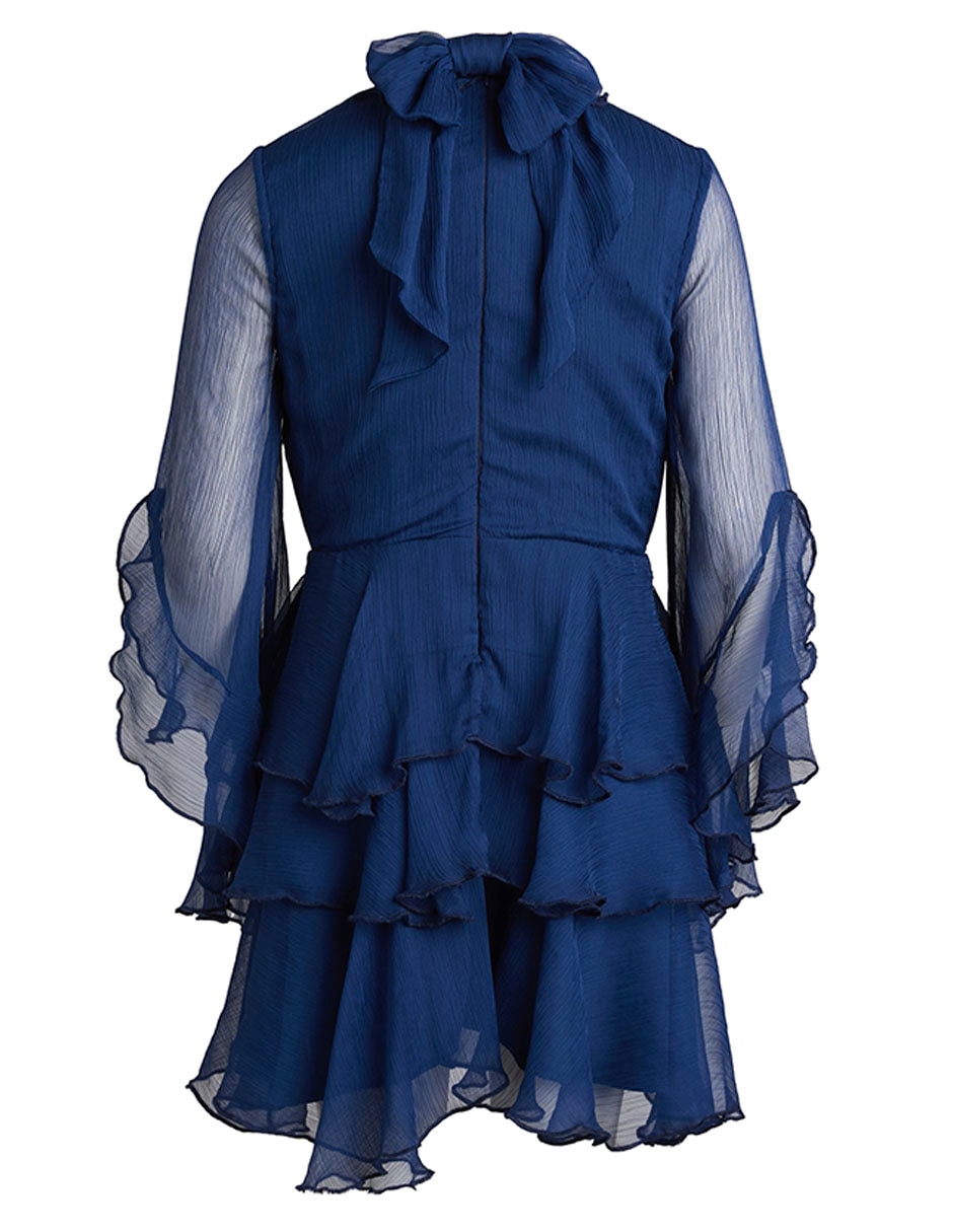 Vestido Bardot Junior manga volantes para niña