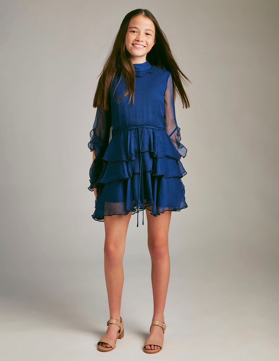 Vestido manga volantes para niña 1