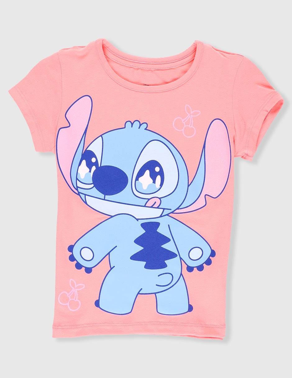 Playera Disney Stitch manga corta para niña