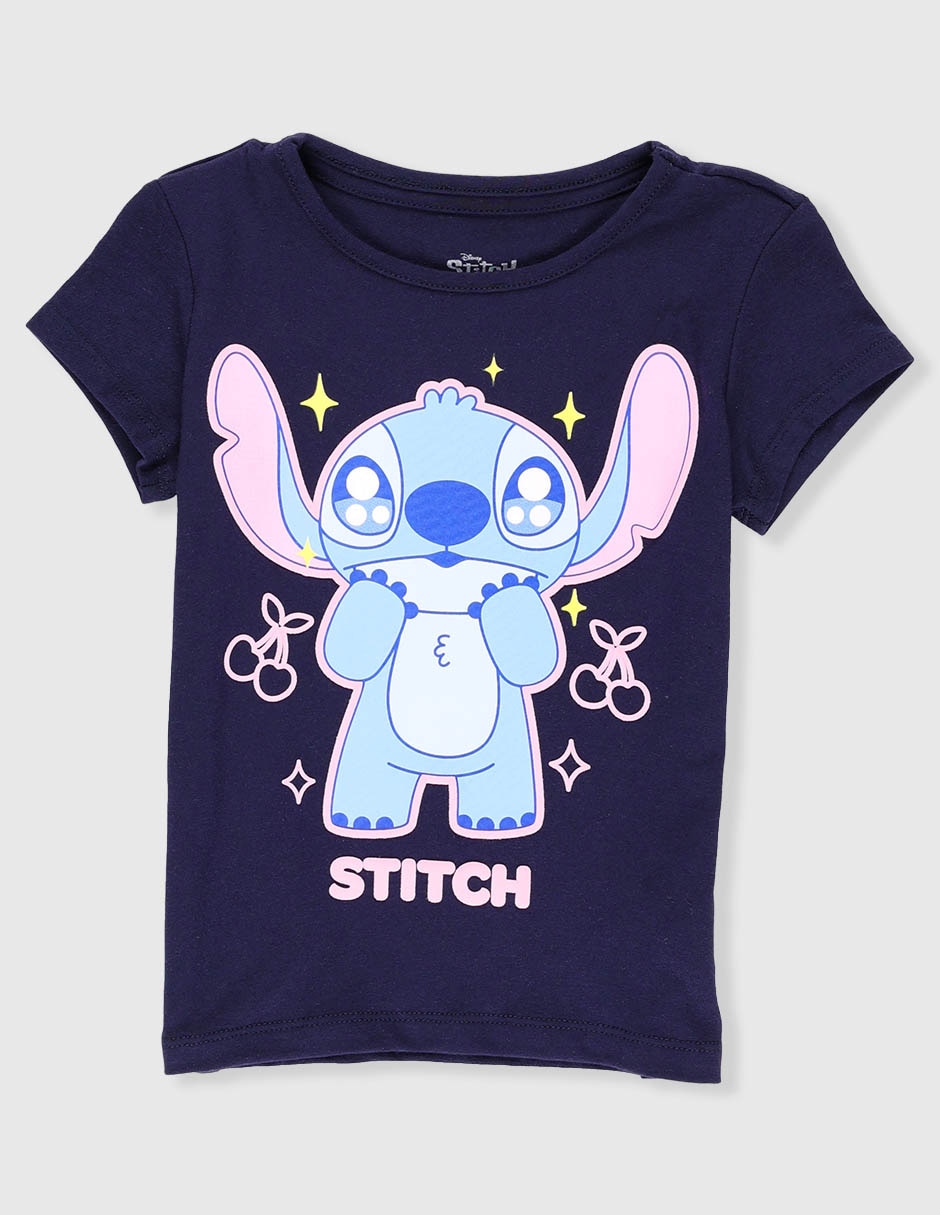 Playera Stitch manga corta para niña