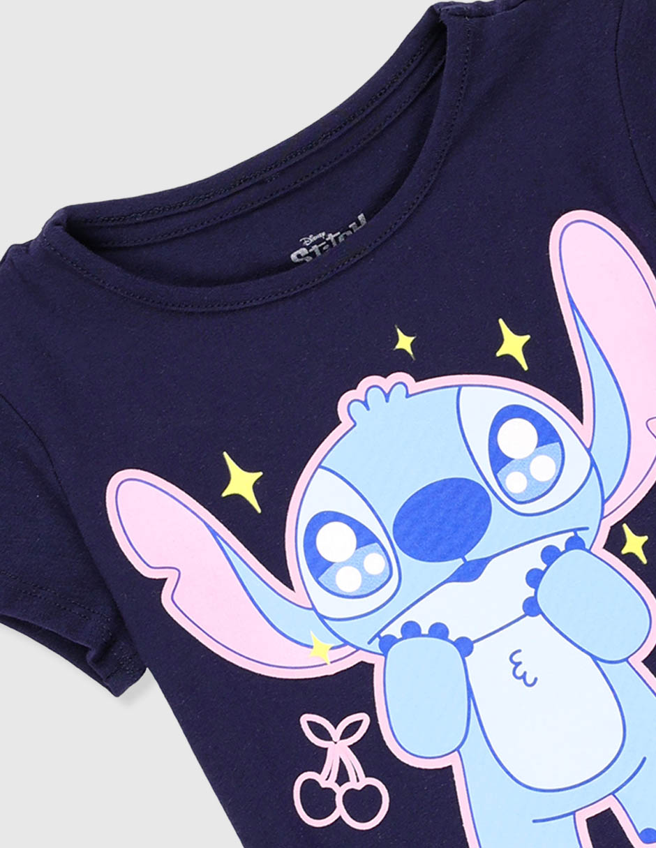 Playera Stitch manga corta para niña