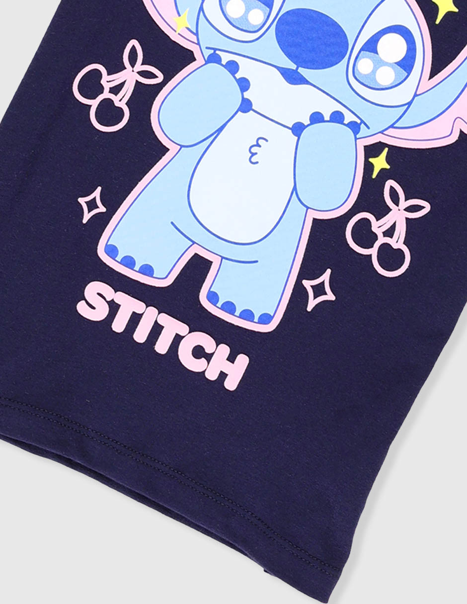 Playera Stitch manga corta para niña