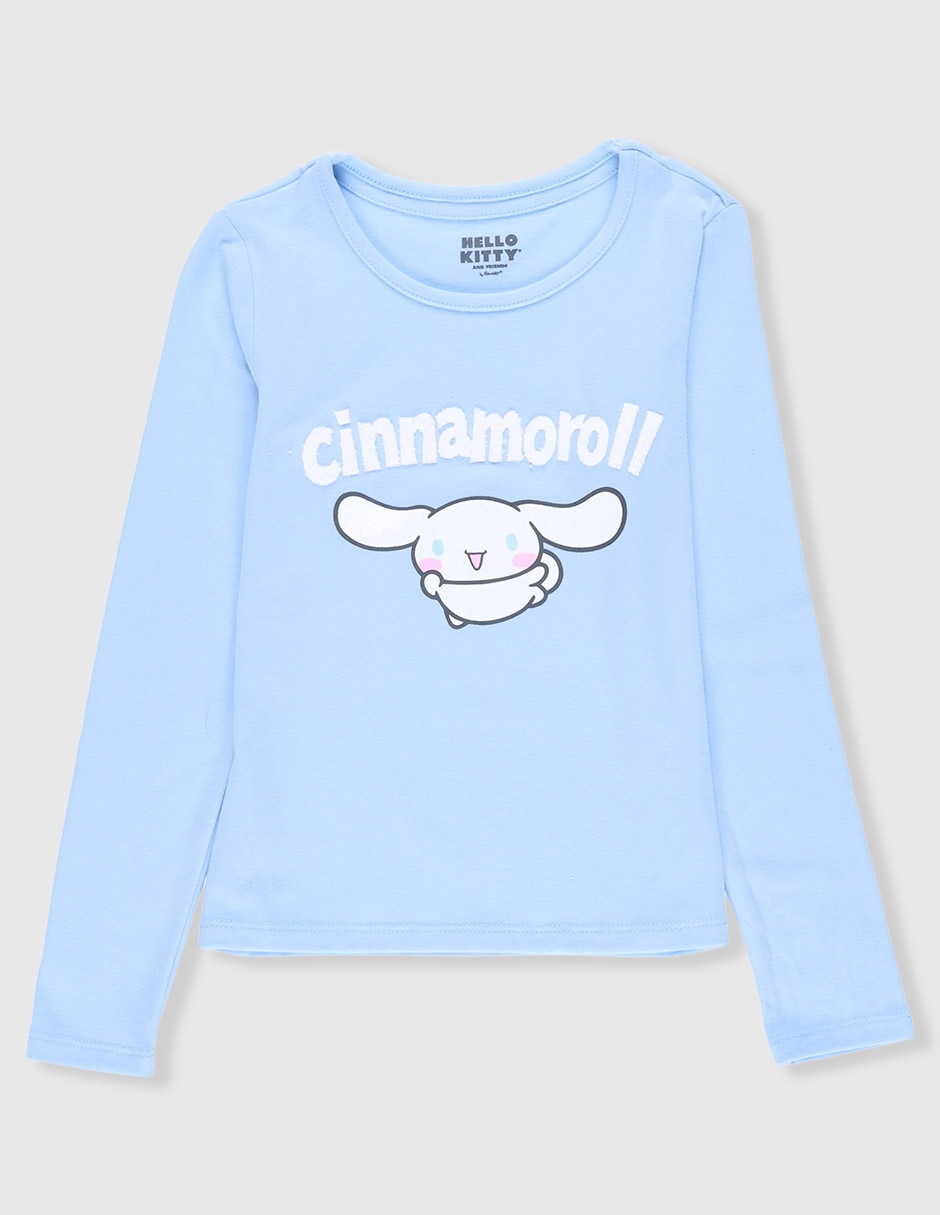 HELLO KITTY Playera Hello Kitty Cinnamoroll Hello Kitty and Friends manga larga para niña