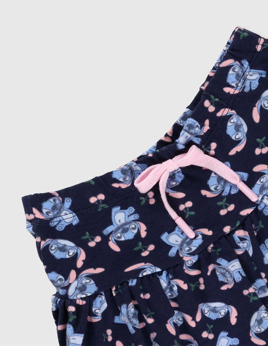 Falda short Disney Stitch para niña