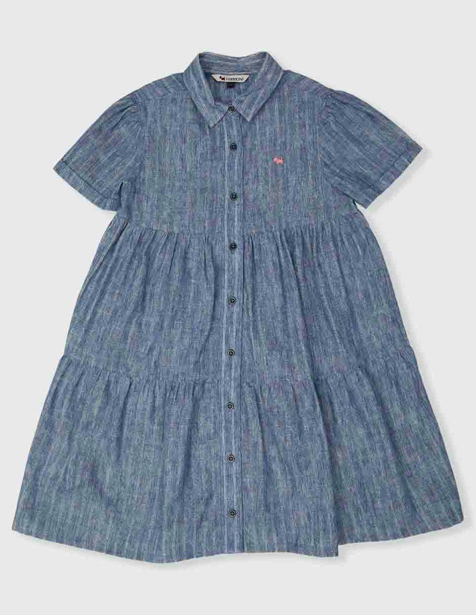 Vestido manga regular para niña