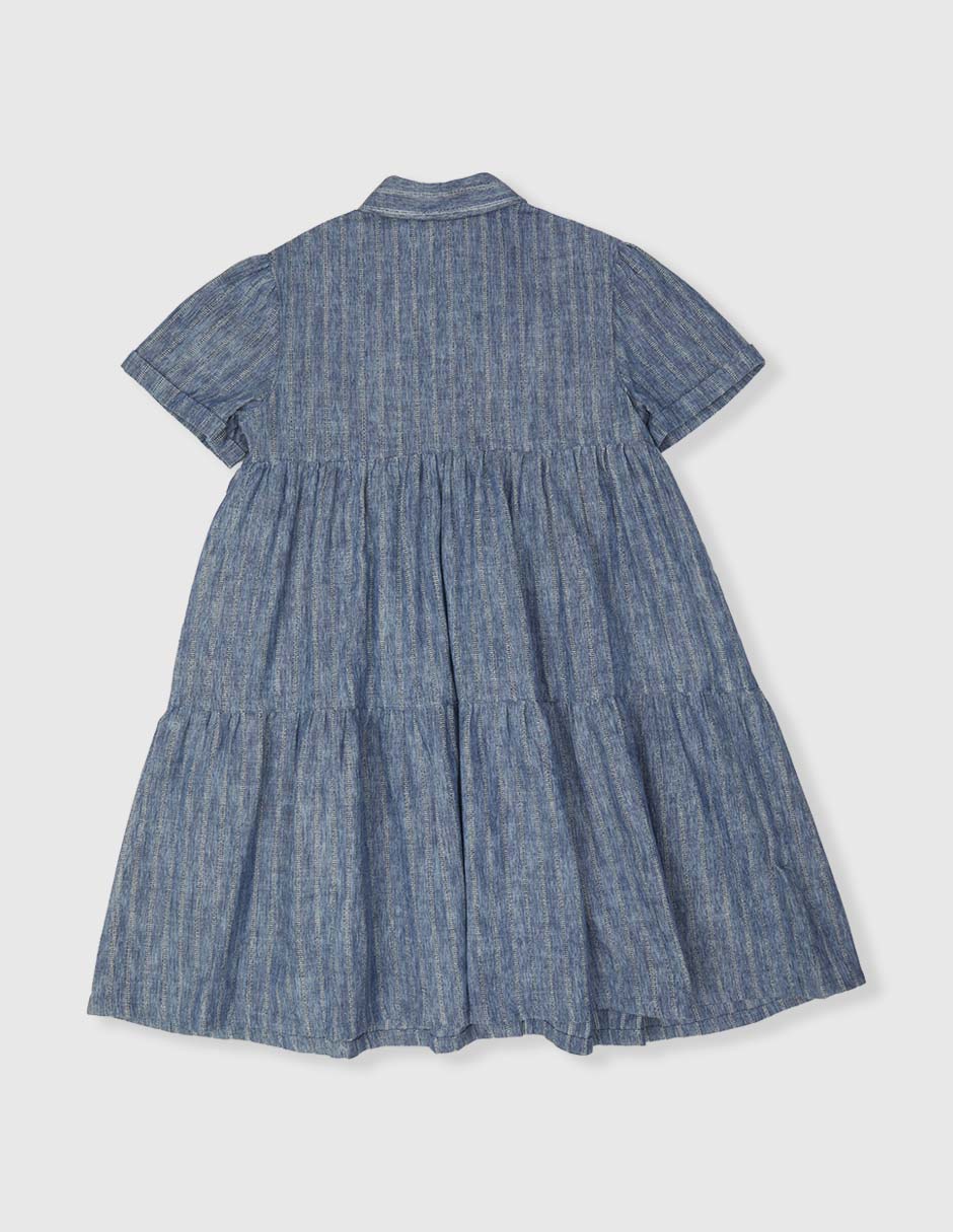 Vestido manga regular para niña