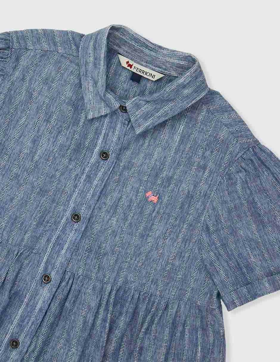 Vestido manga regular para niña